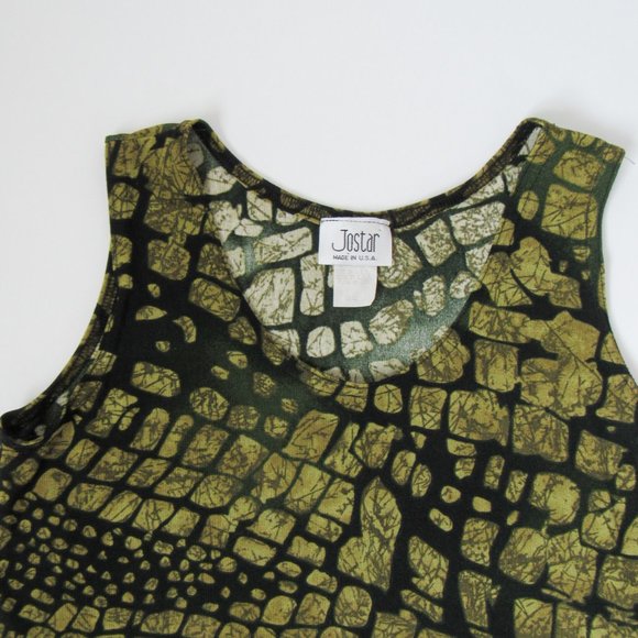 Cute Y2K Green Stretch Knit Printed Top Sleeveless Tank Top Summer Size/M-L - Picture 4 of 9